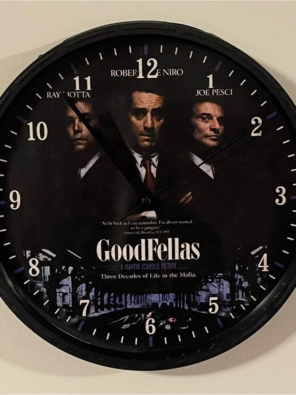 Movie-Themed Wall Clock - Black